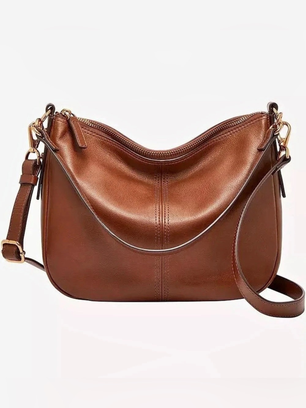 Fossil Jolie Leather Hobo Bag Brown Leather Shoulder Bag